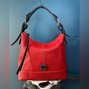 Dooney & Bourke Red Pebble Leather Gracie Hobo EUC